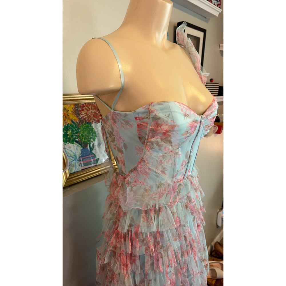 B. Darlin - Bustier dress with floral print and sweetheart neckline - Picture 5 of 8